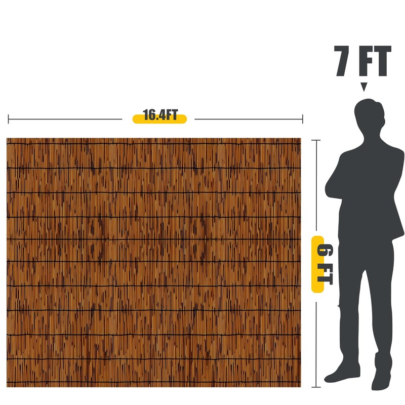 MOVDEET 1 Pack Reed Fencing Rolls, Decorative Bamboo Fencing 6ft