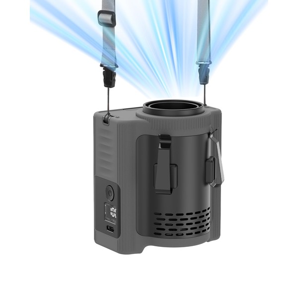 PlayHot Portable Waist Fan, 5 Speed 16600PRM Personal Fans, 10000mAh