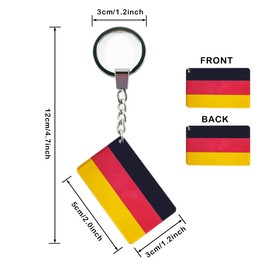 QQSD Germany Flag Keychain German Key Ring, 2 Pack