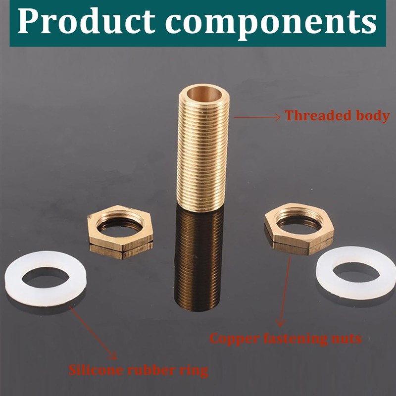 NAMIC Solid Brass Bulkhead Fitting, G3/4 Male Thread, 100 mm,
