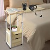 HANGKAI Overbed Table w/Wheels,Movable Bedside Table, 27.56-34.65in Height Adjustable Over