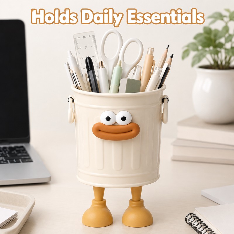 Cartoon Pen Holder for Desk Organization - ABS Stationery Storage
