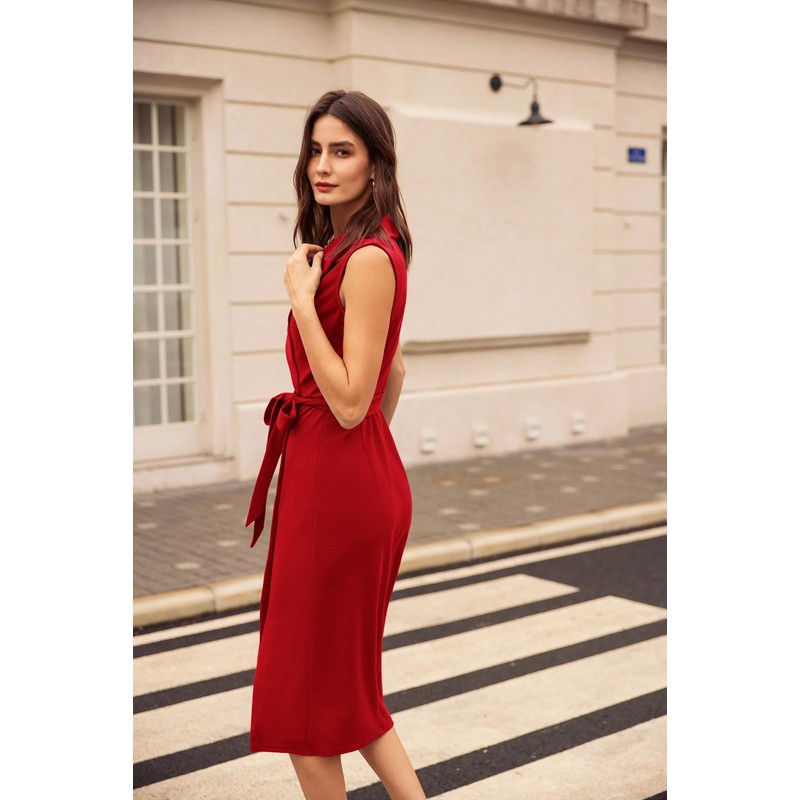 GRACE KARIN GRACE KARIN Elegant Wrap Dress with Belt -
