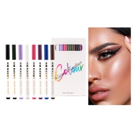 Eyeliner, 8 Colours Coloured Eyeliner Set, Matte Liquid Eyeliner, Colourful Neon Eyeliner, Coloured Eyeliner Pen, Waterproof, Long-Lasting, Highly Pigmented