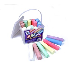 scola Jumbo Sidewalk Chalk, Playground Chalk, Children Chalk, 20 Pieces, Assorted Colours, Ideal for Craft Projects for Children