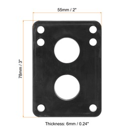 PATIKIL 1/4" Skateboard Riser Pads, 10 Pack PU 3x2 Skateboard Riser Pads Angled Wedge Shock Pads for Skateboard Truck, Black