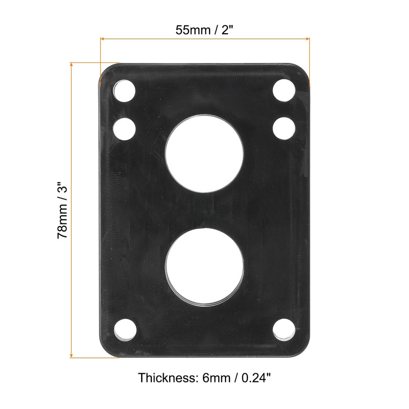 PATIKIL 1/4" Skateboard Riser Pads, 10 Pack PU 3x2 Skateboard