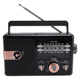 Dpofirs Retro AM FM SW Portable Radio with Bluetooth Speaker,USB TF Card Player, Telescopic Antenna, Multifunction Music Player for Travel Senior Gifts (Black)