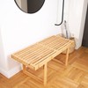 SWEVEN Natural Slat Entryway Bench, Bedroom Bench, Living Room Bench,