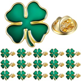 Ferreve 30/50/ 70/100 Pcs St. Patrick's Day Lapel Pin Enamel Green Four Leaf Clover Irish Shamrock Brooches Gift for Women(50 Pcs)