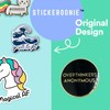 Stickeroonie Overthinkers Anonymous Funny Enamel Lapel Pin. 1.1 Inch Size.