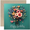 Female Birthday Cards - Paper Cut Flower and Butterfly Art