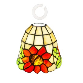 HUIMEIJU glass lampshade, stained glass sunflower lampshade (Orange color)(1PCS)