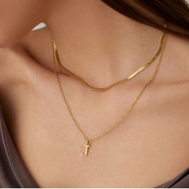 POWER WING Gold Plated Necklace J Necklace For Women Necklaces With Initials J Necklaces Gold Simple Necklace Womens Cuban Link Necklace