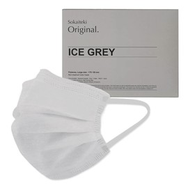 Refreshing Comfortable Non-woven Mask, Japanese Organization Certified, Ear Pain-Resistant, 50 Masks, Color Mask, Small, Adult, Size M, Approx. 6.5 x 3.5 inches (16.5 x 9 cm), Ice Gray