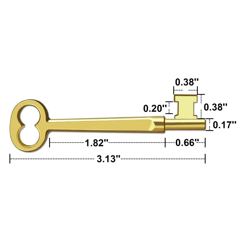 Haz·quls (KY-30) Solid Zinc Architectural Skeleton Key with Double Notched