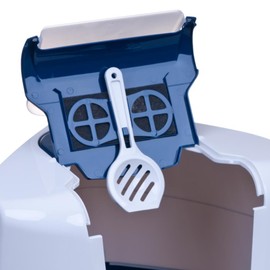 Flip Corner XL Cat Litter Tray 56 x 45 cm Blue/Light Blue