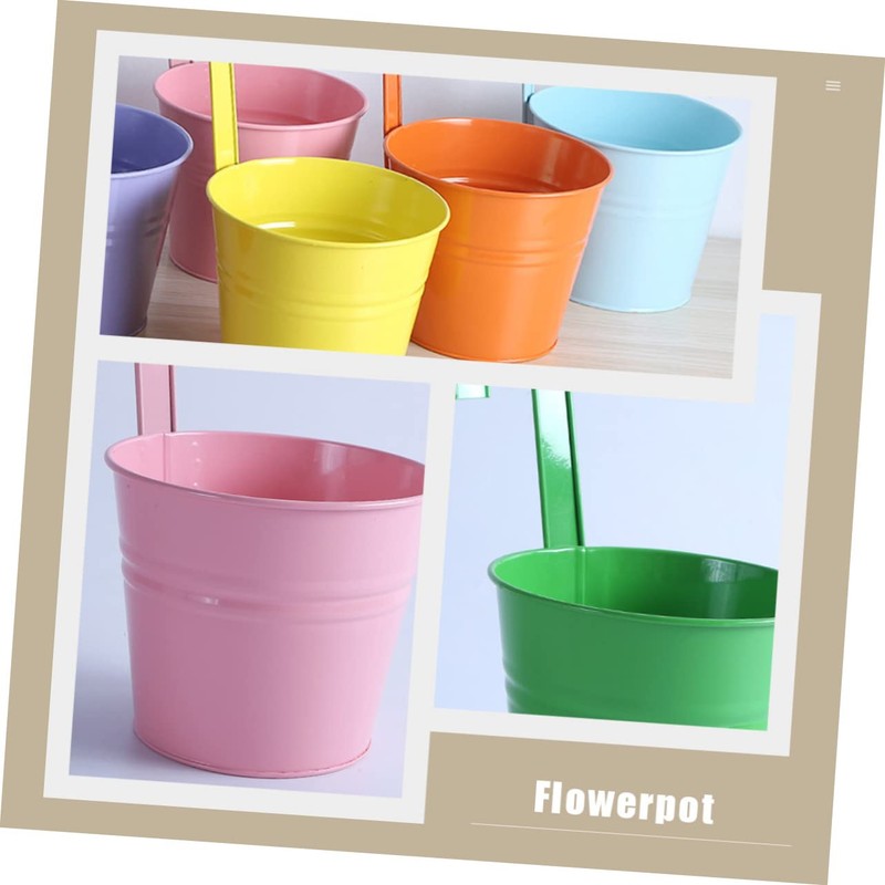NOLITOY 4pcs Iron Hanging Flower Pot Detachable Hooks for Balcony