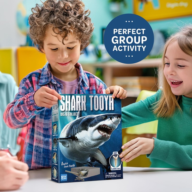 Eggbox Shark Tooth Digging Kit for 6-12 Years Old Kids