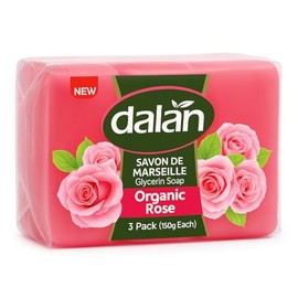 Dalan Organic Rose Glycerin Soap – 3 Bars, 150g Each – Transparent Soap with Natural Glycerin – Savon de Marseille