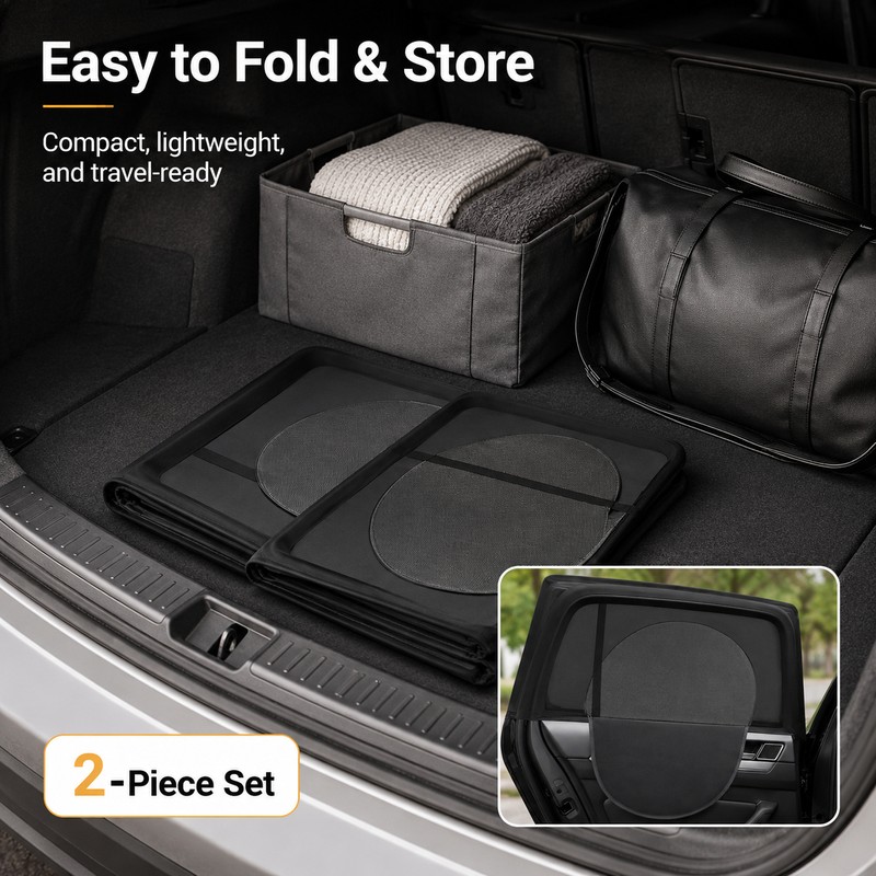 2-Pack Car Window Shade Curtains for Side Windows – Elastic
