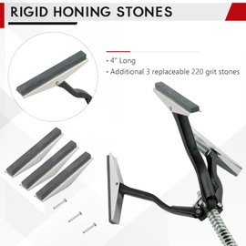 DASBET Engine Brake Cylinder Hone | Engine Cylinder Hone Tool for Grinding Holes Adjustable Deglazer 1-1/4" to 3-1/2" Diameter with Extra 3-Piece 2'' Long Stones 220 Grit (4")