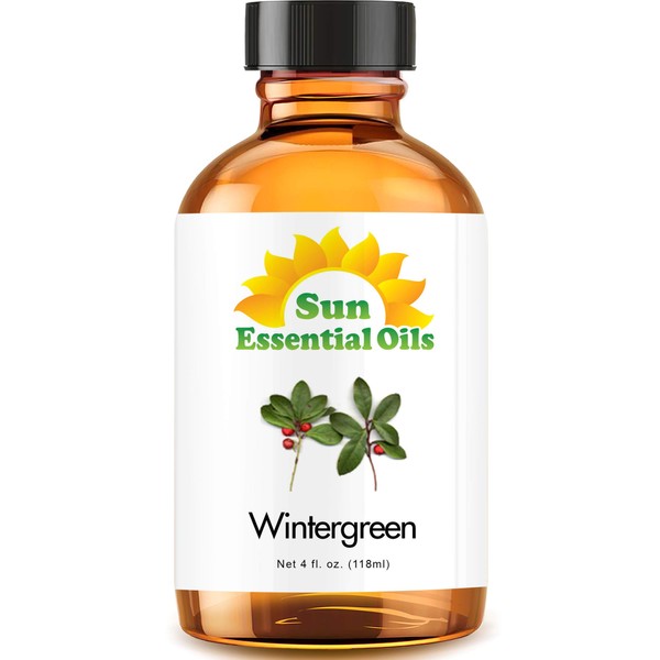 Sun Essential Oils 4oz - Wintergreen Essential Oil - 4 Fluid Ounces