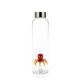 balvi Octopus Water Bottle 0.5 L with Stainless Steel Anti-Drip Cap Ideal for the Bedside Table or