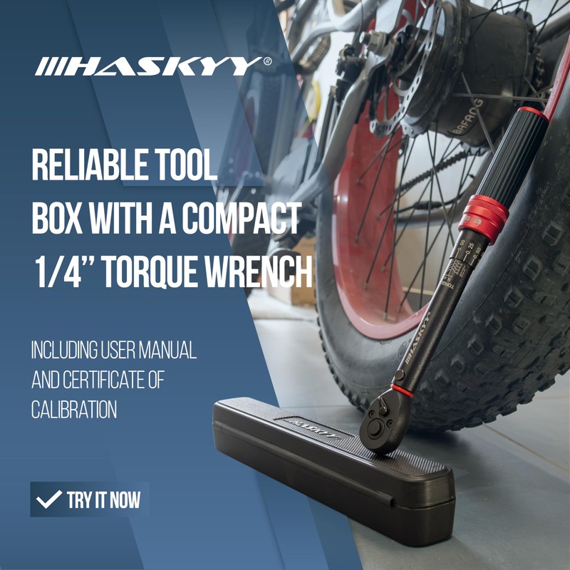 HASKYY Torque Wrench 1/4 Inch 5-25Nm Bicycle Motor Motorcycle Quad