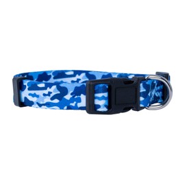 Camo Dog Collar (Large, Blue)
