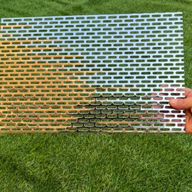 Perforated Metal Sheets 16"x10" 19 Gauge Expanded Metal Mesh Opening Oblong Holes 0.2x0.8inch(About 5x20mm) Perforated Stainless Steel Sheet 304 Stainless Steel Mesh Screen Panel