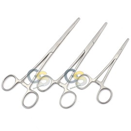 Ultimate 3 Pcs Fishing Set 5" 6.25" & 7" Straight Hemostat Forceps Locking Clamps, Stainless Steel Fly Fishing Pliers by G.S Online Store