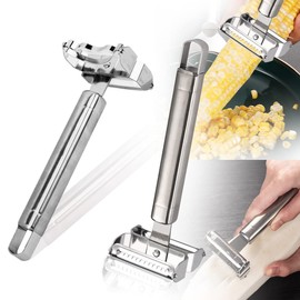DIYBravo Pack of 2 Stainless Steel Corn Peeler Vegetable Peeler Fruit Peeler Corn Stripper Magic Corn Cob Stripping Tool Corn Peeler Kitchen Aid (Vegetable Peeler)