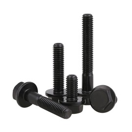 CONPHERON Flange Screws Flange Hex Bolts M8x25mm (Fully Threaded) High Tensile Grade 10.9 Alloy Steel, Black