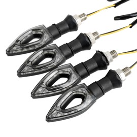 MUXSAM 4PCS Turn Signal Blinker Amber LED Light Indicator Black 12V Universal Motorcycle