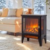 IInnoflame 17" Electric Fireplace Stove, Freestanding Fireplace Heater with Realistic