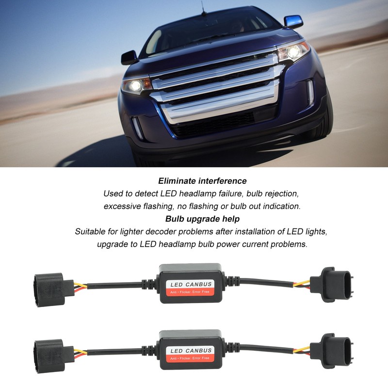 2pcs LED Headlight Decoder Resistor Canbus Decoder for H13 9008