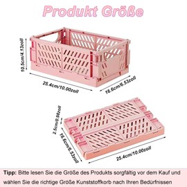 Yajesy Folding Box, Pack of 2 Storage Baskets, Folding Box, 25.4 x 16.6 x 10.5 cm, Stackable Basket Storage for Classroom, Kitchen, Office, Bedroom