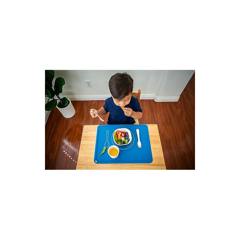 Chamos Mantel Montessori para niños pequeños - Antideslizante - Zafiro