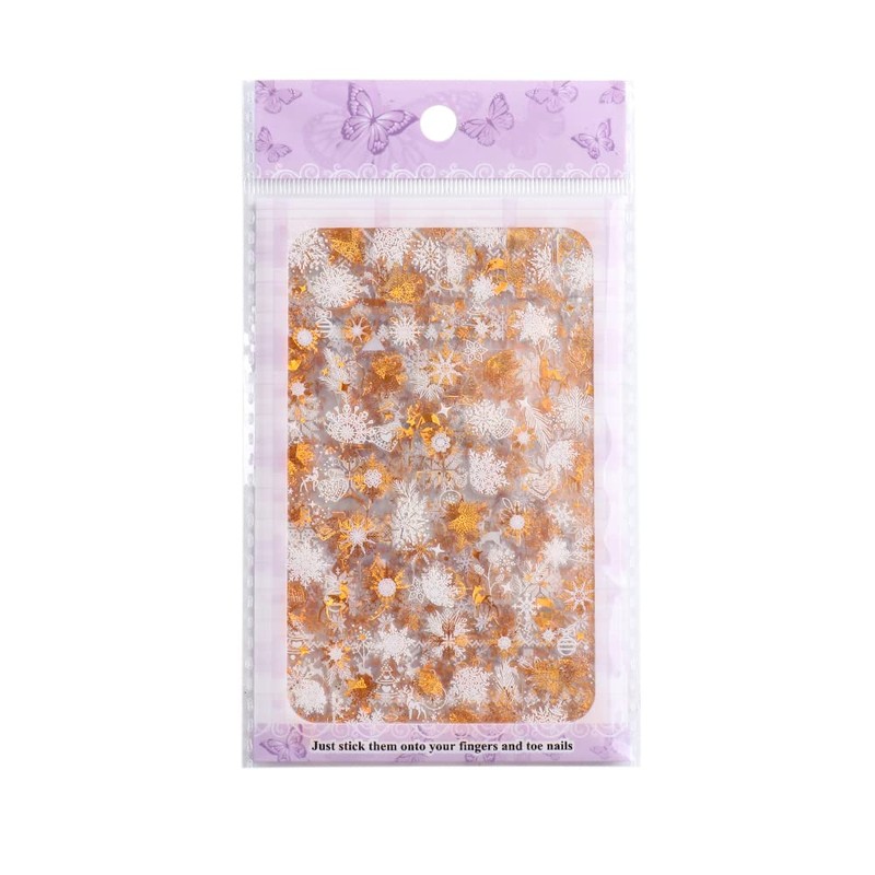 LANODO 8 Pieces Nail Stickers Beautiful 3D Snow Flower Nail