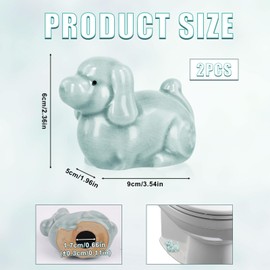 2pcs Ceramic Toilet Bolt Covers, Cute Dog Toilet Bolt Covers Decorative Smooth Toilet Bolt Caps Bathroom Decor Easy to Install Toilet Screw Cover Caps for Hotel Kitchen Bedroom