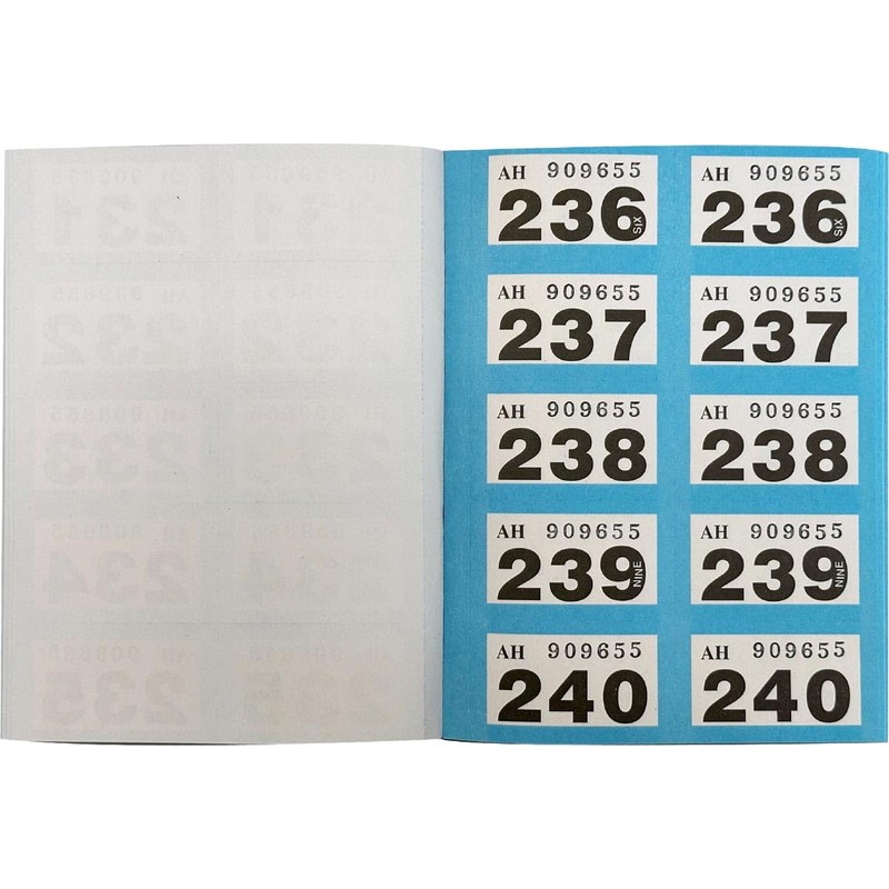 Raffle & Clockroom Tickets 1-500 Single (Ref:RAF500)