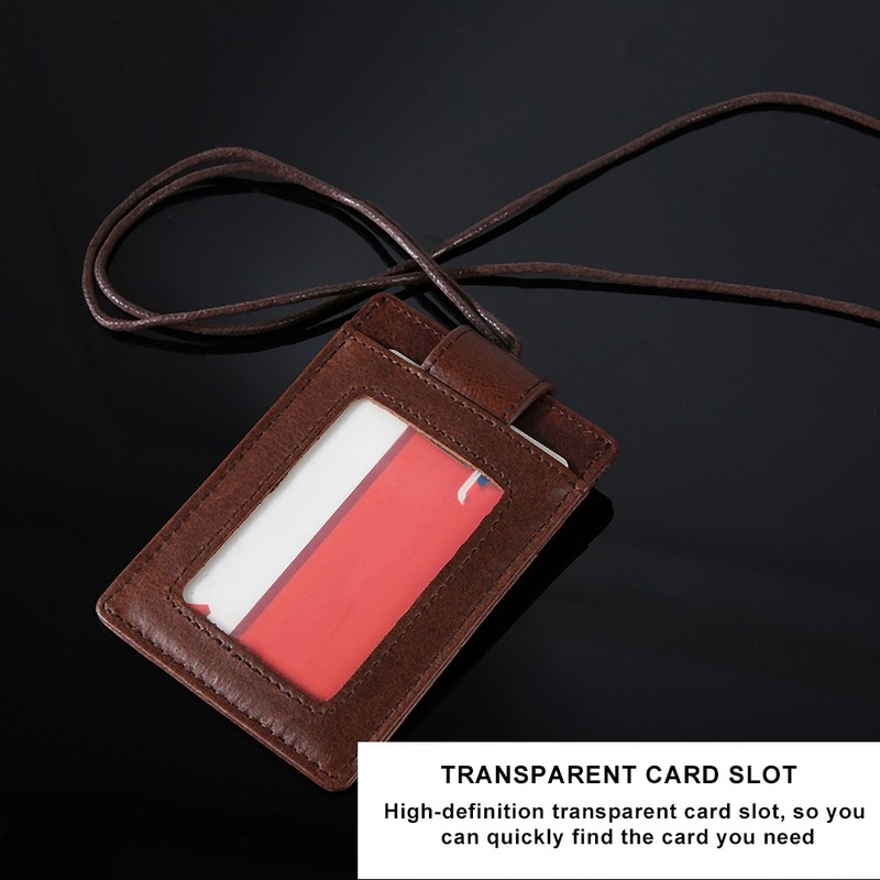 RFID Blocking ID Badge Card Holder Cowhide Wallet Hardware Sewing