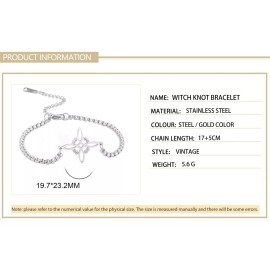 Jextech Pulsera Nudo De Bruja Wiccan Celta Amuleto Protección Acero