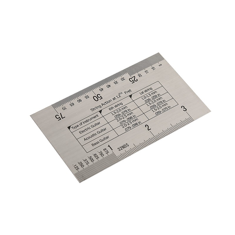 Guitar Neck Notched Straight Edge Ruler String Action Height Gauge