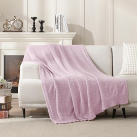 JOOJA Super Soft Throw Blanket - Queen Size, Comfy Cozy Fuzzy Plush Fleece Blanket for Bed, Couch, Sofa - Lightweight, 90 x 90 Inches, Lilac