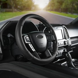 GIANT PANDA Steering Wheel Cover for Ford F150 F250 F350 Expedition - Solid Black