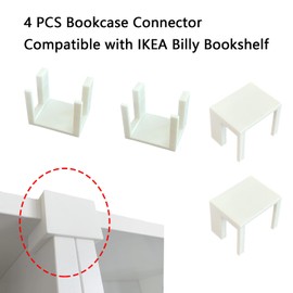 spansee 4 PCS Bookcase Connector Compatible with IKEA Billy Bookshelf, Bookshelf Aligner Shelf Straightener, Accessories Compatible with IKEA Billy Shelves, Top Aligner (White)
