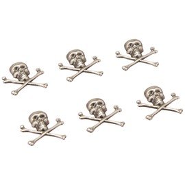 Adornments for Arts and Crafts by Tim Holtz Idea-ology, Crossbones, 6-Pieces, 0.75 x 0.75 Inches Each, Antique Nickel, TH93089 , Silver