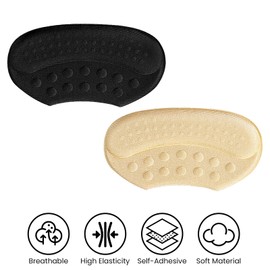 YBVABE Heel Grips Liner Cushions Inserts for Loose Shoes - 6 Pieces Gel Heel Pads Snugs for Shoe Too Big Shoes, Improved Fit and Comfort Filler for Men & Women, Stop Heel Slip and Blister (Black)